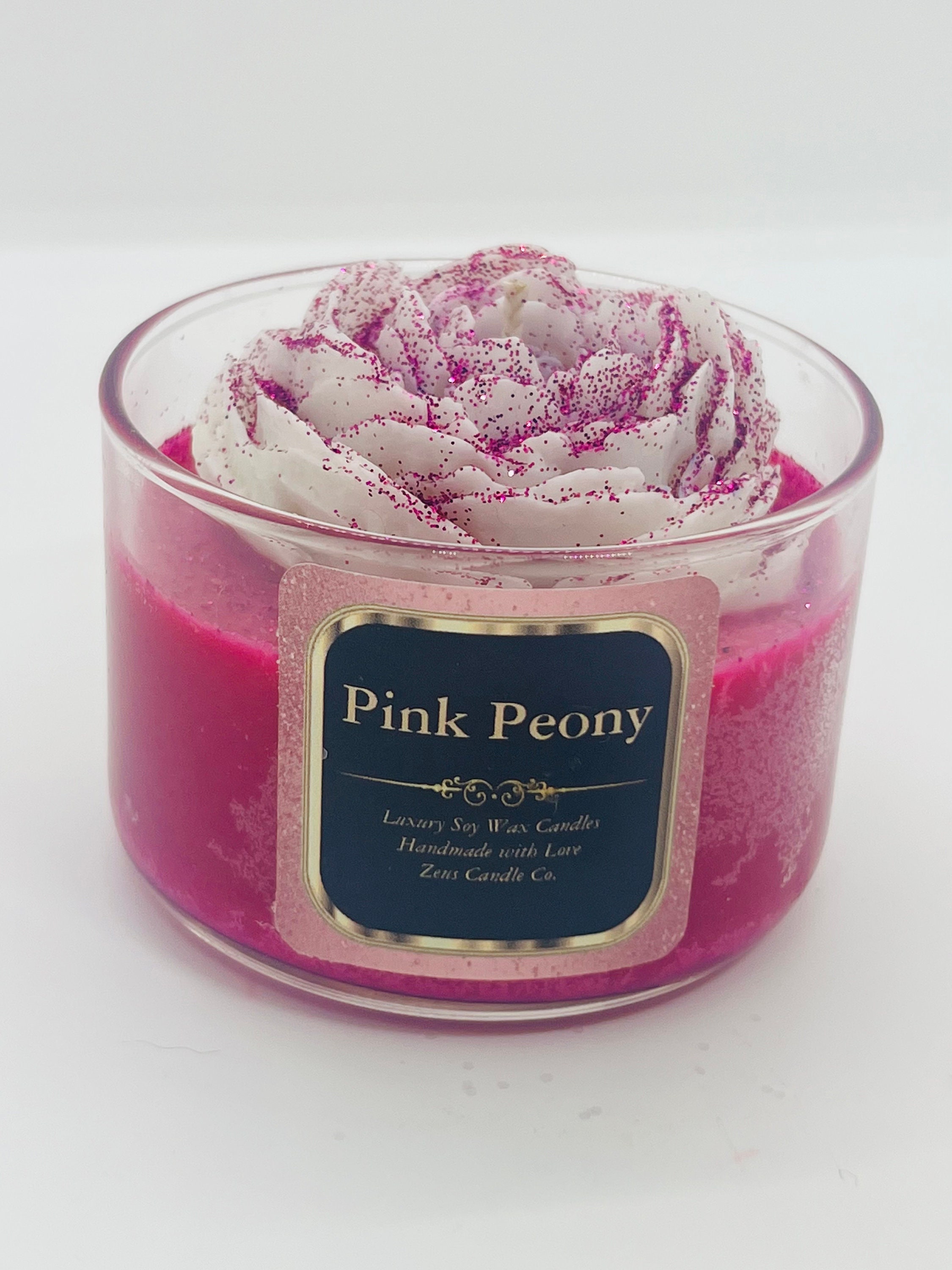 Pure beeswax Peony flower Candles 3” Gift for her