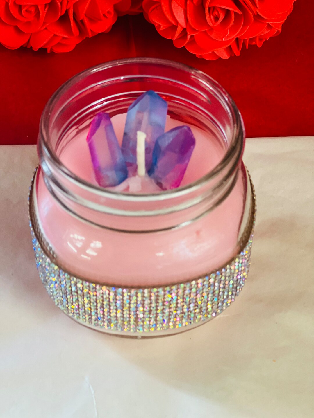 Fresh Coffee Mason Jar Candle Crystal Candle Valentines Candle