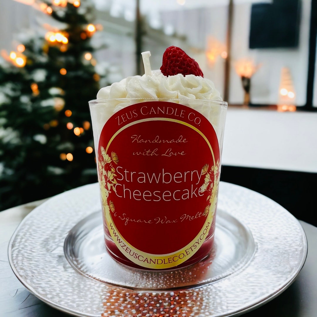 Strawberry Cheesecake Candle Dessert Candle Housewarming Gift Decor