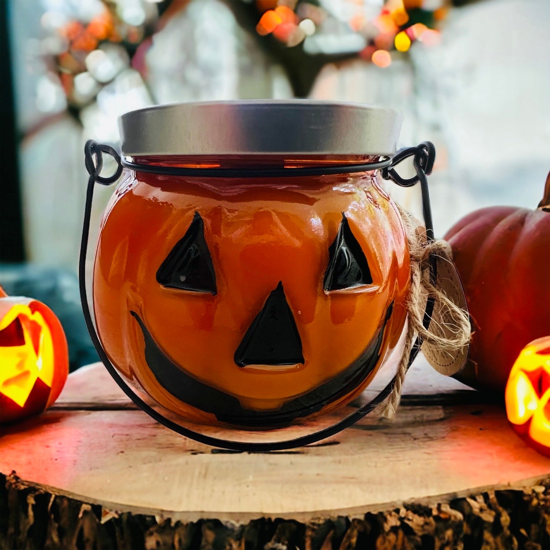 Pumpkin Candle Jack O Lantern Candle Pumpkin Decor Fall Etsy