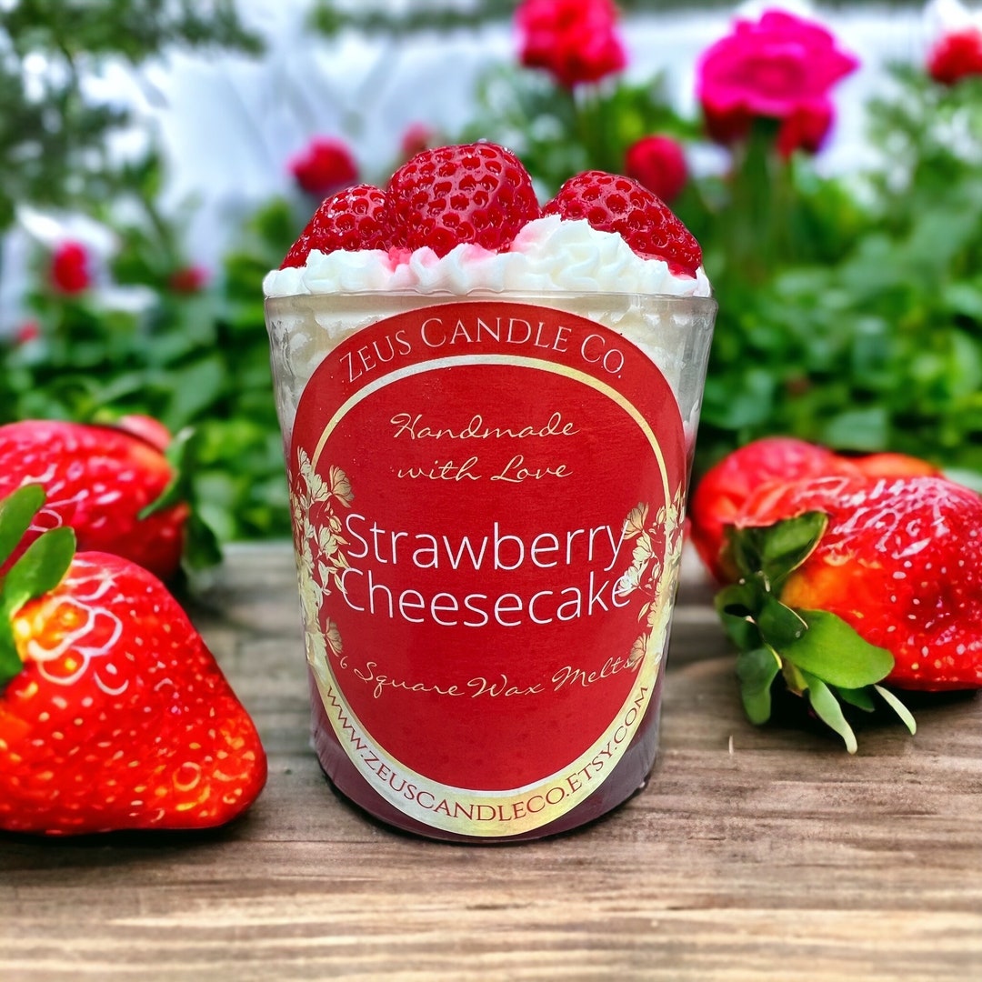Strawberry Candle Strawberry Cheesecake Candle Dessert Candle Christmas Gift for Her