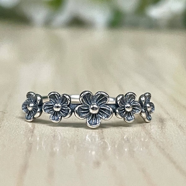 Floral Stacking Ring - Etsy