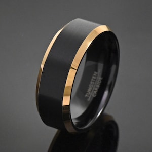 Black Tungsten Wedding Band, Mens Wedding Band Tungsten, Promise Ring for Men, Men Promise Ring, Engagement Ring, Free Laser Engraving