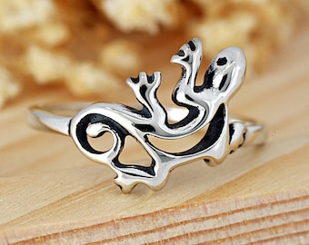 Dainty Lizard Retile Animal Ring | Solid 925 Sterling Silver Ring | Animal Jewelry | Minimalist | Gift for Her | Girl's Women's Silver Ring