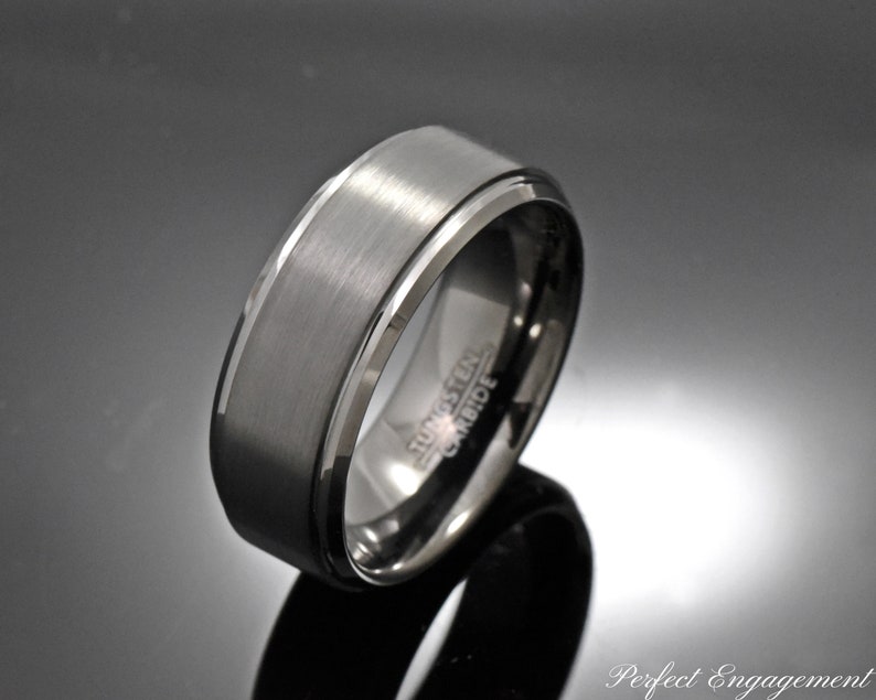 Tungsten Wedding Band Men Tungsten Ring 8mm Mens Anniversary - Etsy