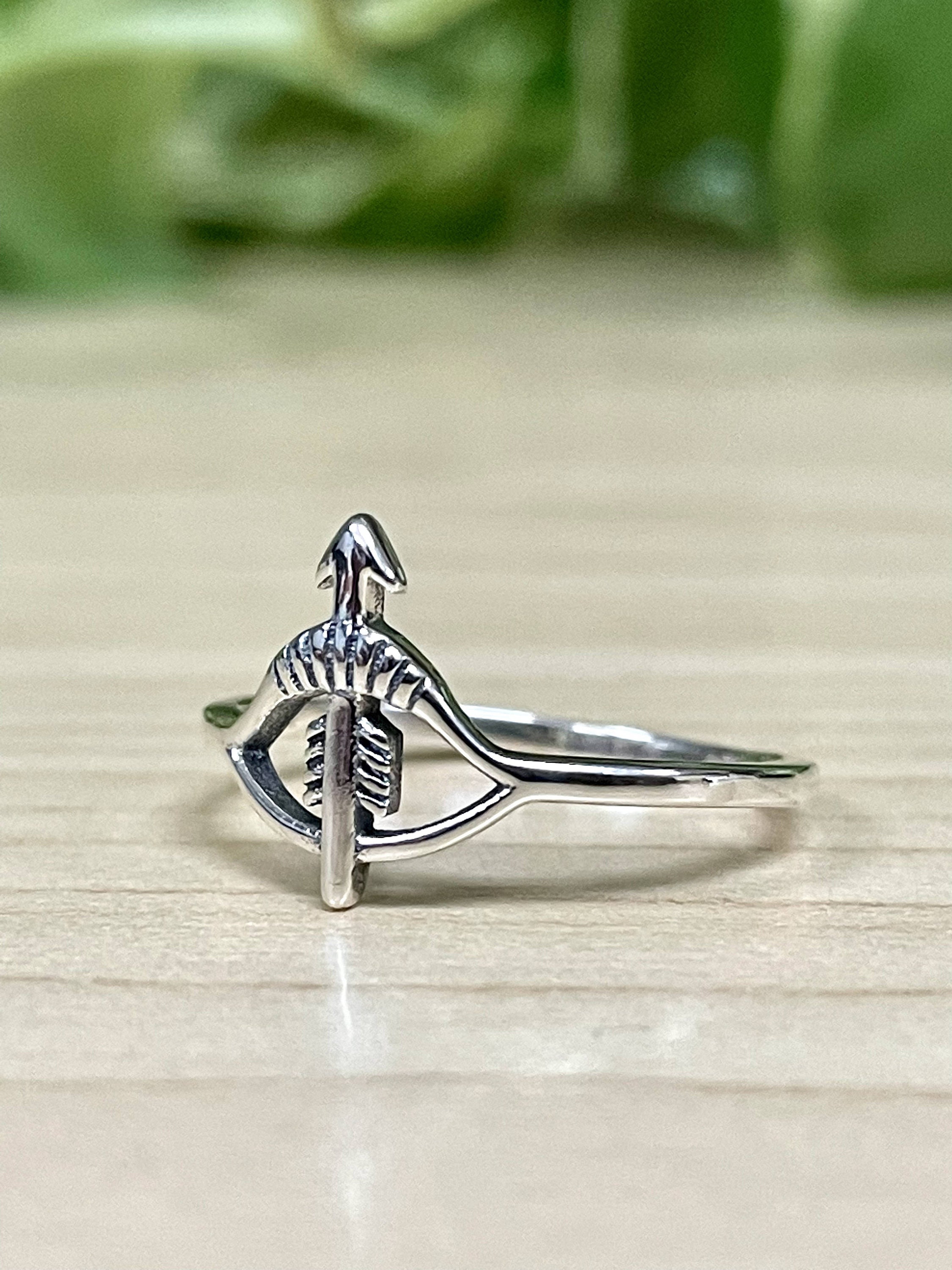 Bow & Arrow Ring | Solid 925 Sterling Silver Arrow Ring | Womens