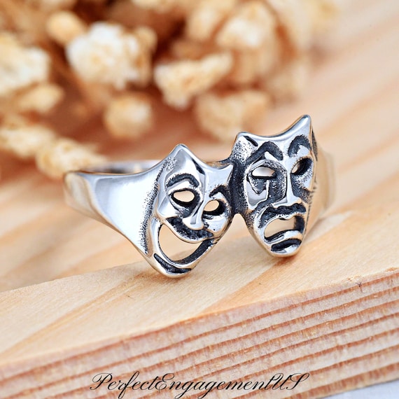 Smile Now Cry Later Oxidized Ring | Solid 925 Sterling Silver