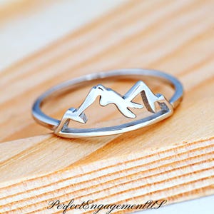 Mountains Ring | Solid 925 Sterling Silver Mountain Range Ring | Trendy | Outdoor, Hikers Jewelry | Gift | Simple Silver Mountain Ring