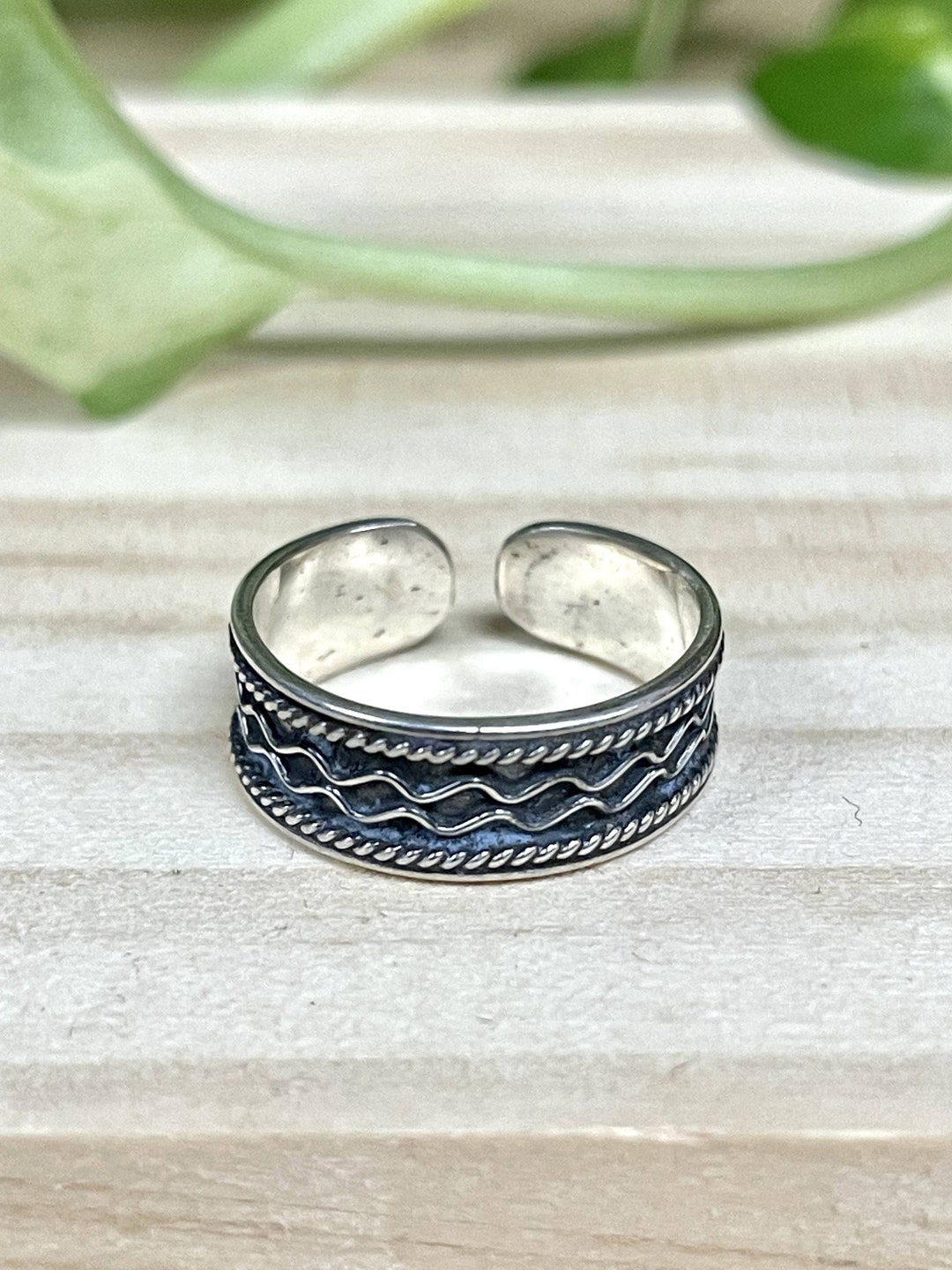 Bali Wavy Twisted Edge Toe Ring Solid 925 Sterling Silver Balinese Toe ...