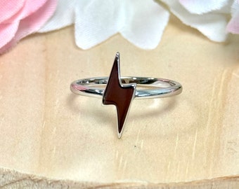 Thunderbolt Plain Ring | Solid 925 Sterling Silver Lightning Bolt Ring | Womens Silver Ring | Fashion Statement Jewelry | For Her