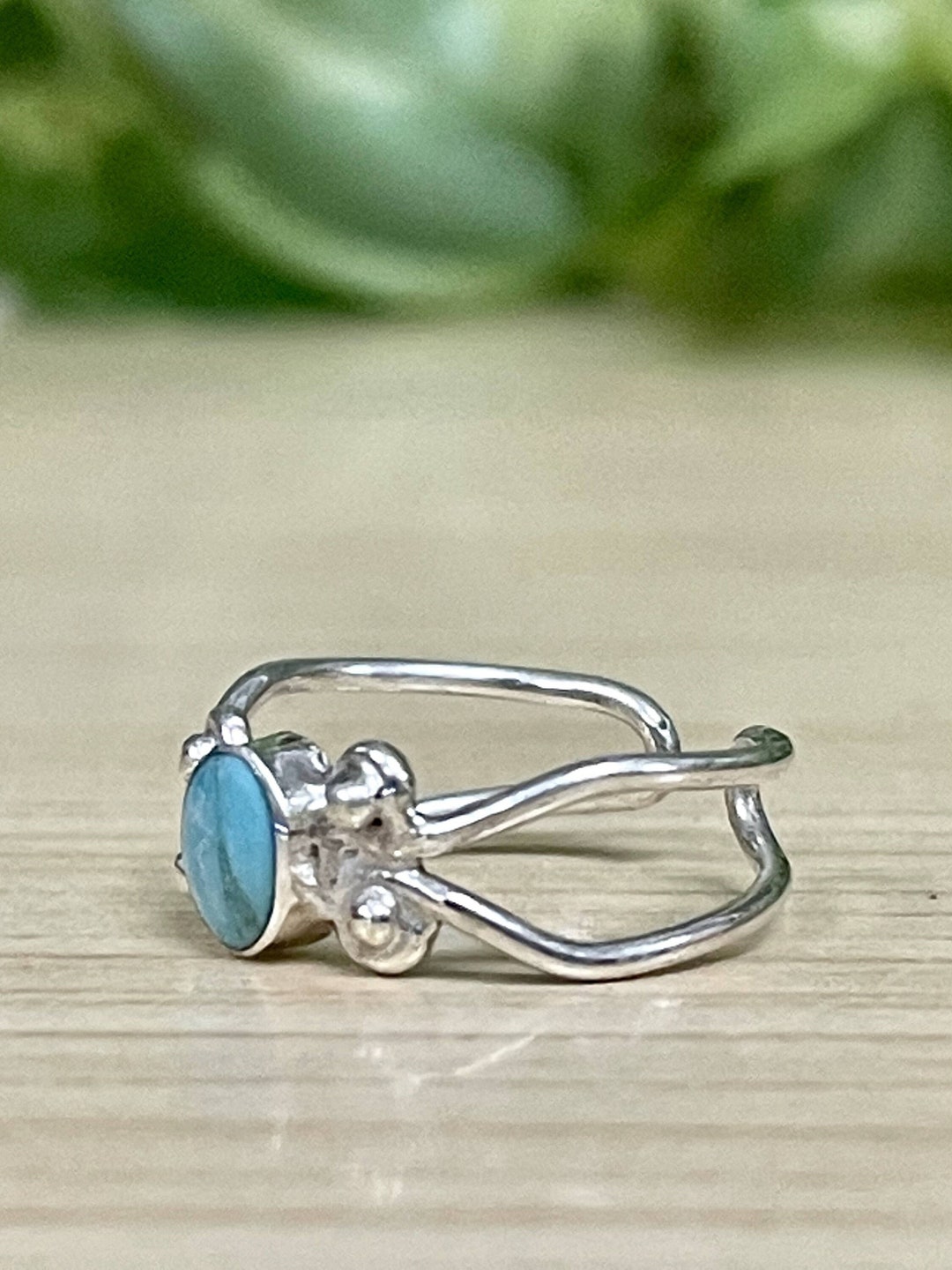 Filigree Turquoise Toe Ring Solid 925 Sterling Silver Etsy