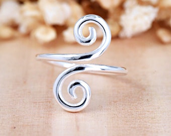 Dainty Spiral Toe Ring | Solid 925 Sterling Silver Swirl Petite Toe Band | Womens Silver Ring | Trendy | Minimalist Body Jewelry