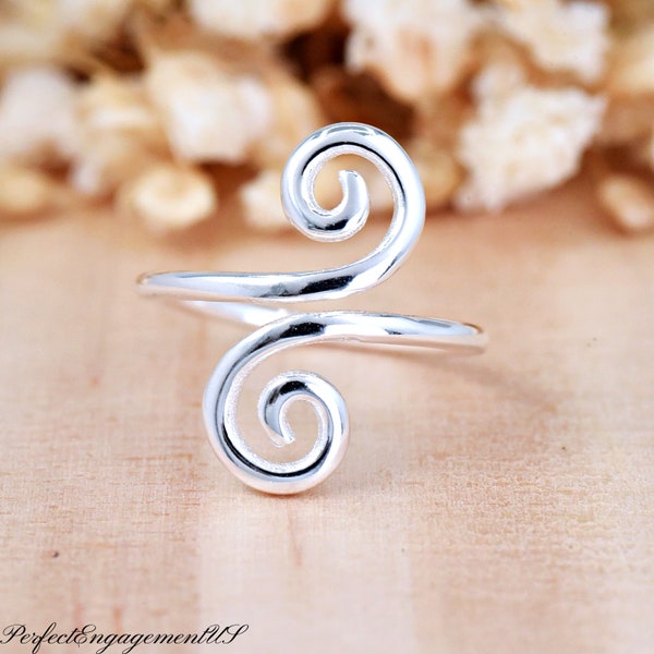 Dainty Spiral Toe Ring | Solid 925 Sterling Silver Swirl Petite Toe Band | Womens Silver Ring | Trendy | Minimalist Body Jewelry