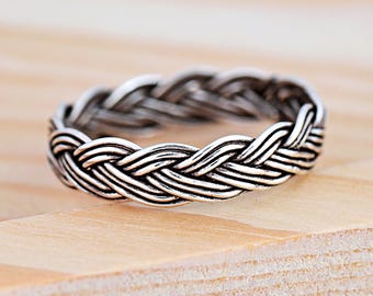 Braided Knot Eternity Ring | Solid 925 Sterling Silver Eternity Band Ring | Women's Silver Ring | Trendy | Minimalist | For Her