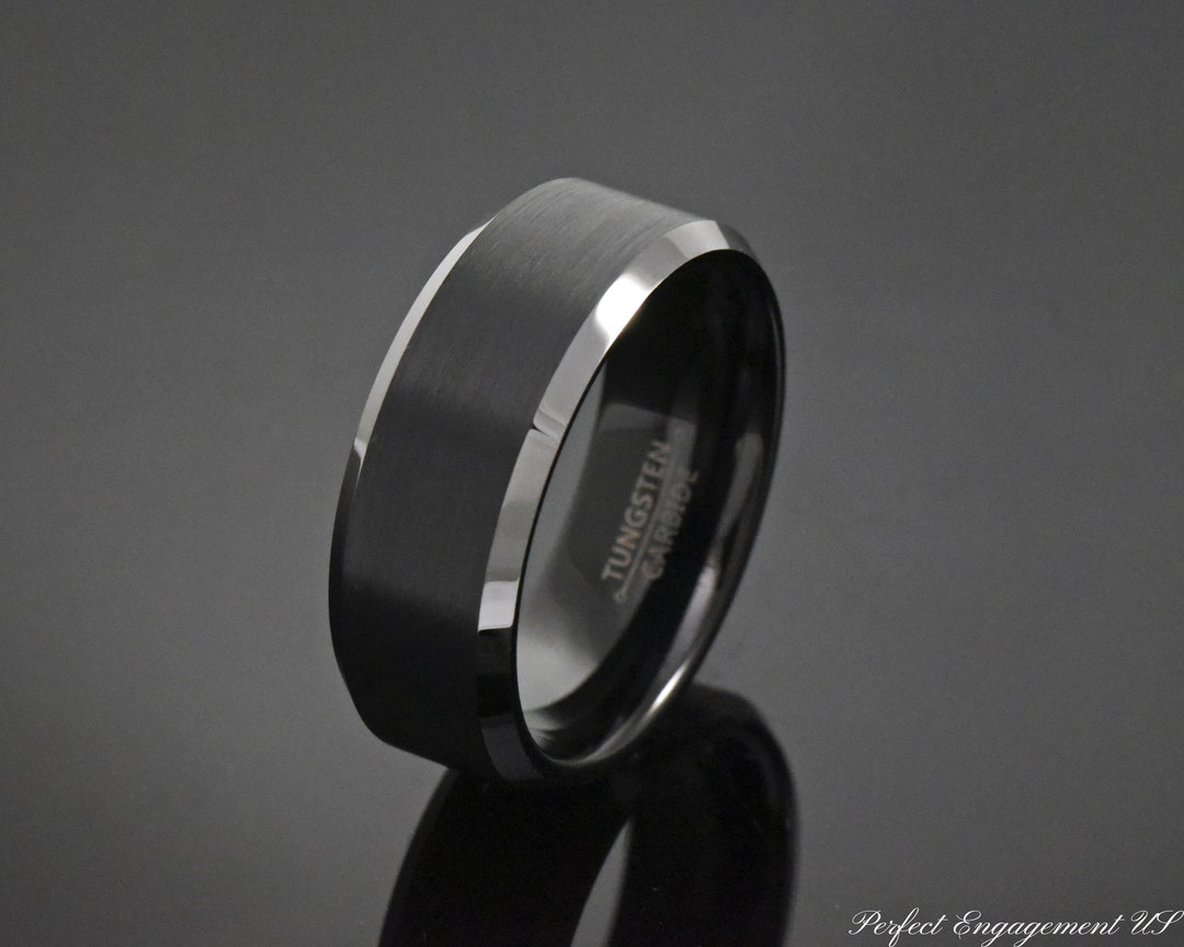 Brushed Finish Unique Wedding Ring 8mm Tungsten Wedding Band - Etsy