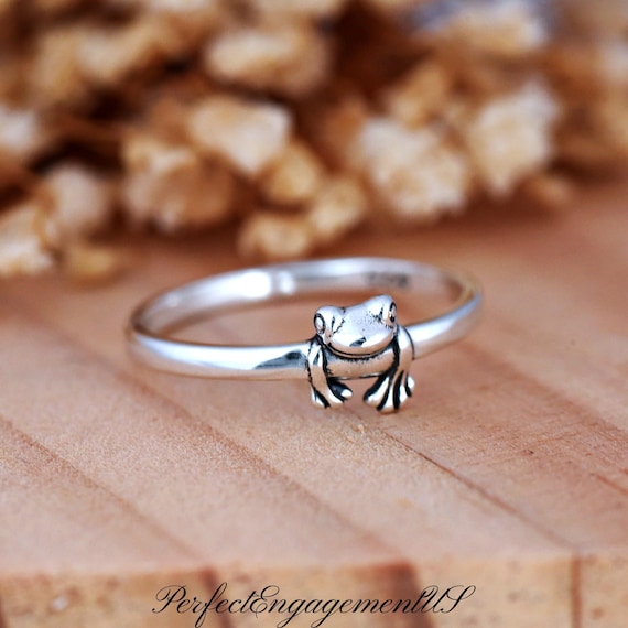 Solid 925 Sterling Silver Amphibian Frog Ring | Women's Ring | Trendy | Nature Inspired Jewelry | Gift