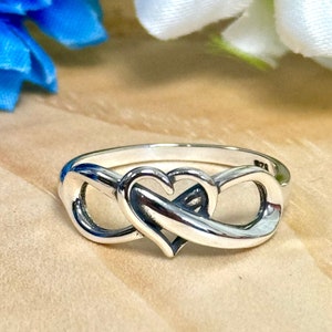 Infinite Love Heart Plain Ring | Solid 925 Sterling Silver Infinity Promise Ring | Womens Silver Ring | Trendy | Romantic Gift for Lovers