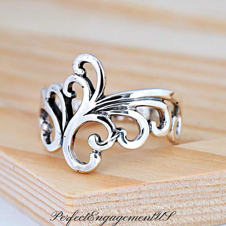 Filagree Ring Pattern Filigree Freeform Ring | Solid 925 Sterling Silver Delicate Unique ...