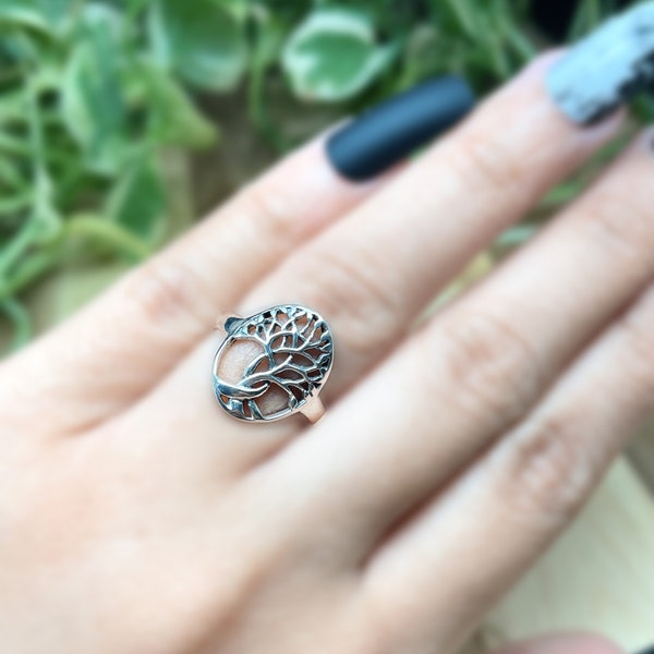 Tree Of Life Ring | Solid 925 Sterling Silver Tree Of Life Ring | Womens Silver Ring | Trendy | Tree Of Life Chic Bohemian Ring