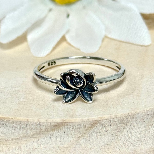 Lotus Bud Flower Ring | Solid 925 Sterling Silver Floral Ring | Womens Silver Ring | Trendy Boho | Gift for Her