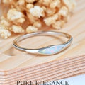 Thin Oval Opal Inlay Simple Ring | Solid 925 Sterling Silver Opal Ring | Women's Silver Ring | Minimalist Opal Stackable Ring