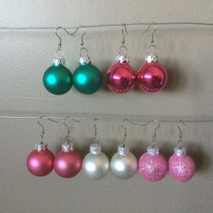 Glass 1” ornament earrings in non-traditional colors