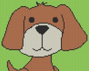 Happy Puppy Mini C2C Graphgan Pattern - Instant Download