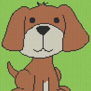 Happy Puppy Mini C2C Graphgan Pattern - Instant Download