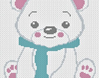 Happy Little Polar Bear Mini C2C Graphgan Pattern - Instant Download