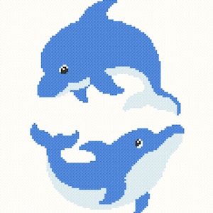 Playful Dolphins Mini C2C Graphgan Pattern - Instant Download