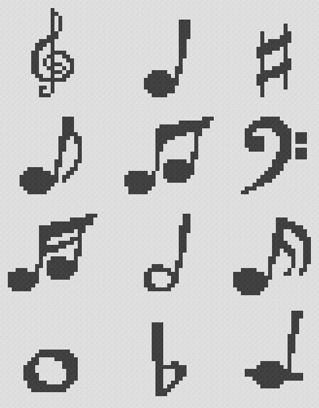 Music Notes Mini C2C Graphgan Pattern - Instant Download - Etsy