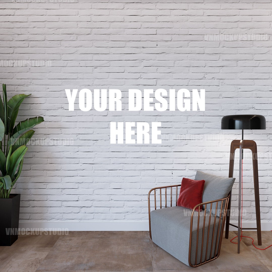 White Brick Wall Mockup Empty Wall Mockup Frame Mockup Etsy
