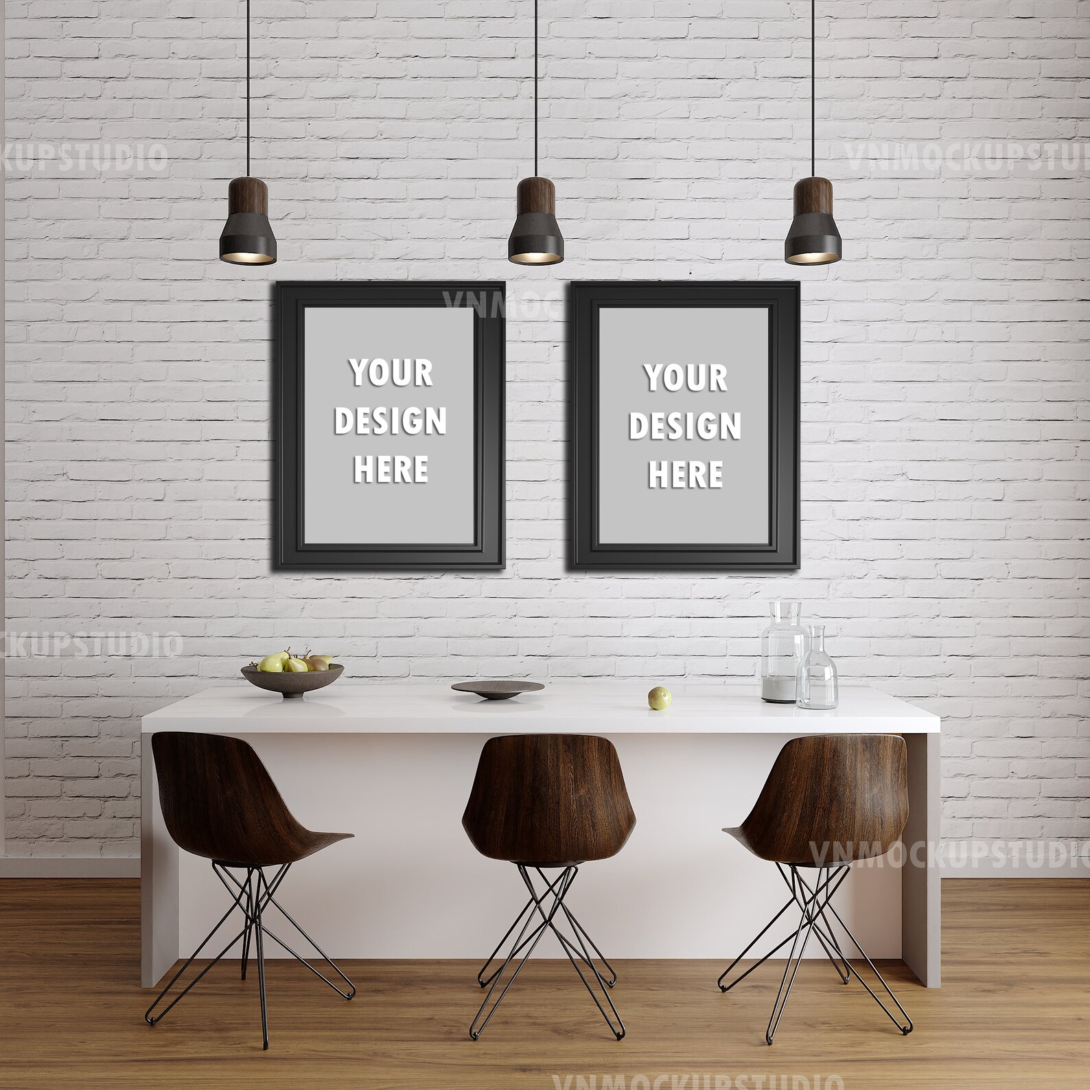 Kitchen Wall Mockup Dinner Table Mockup Diningroom Mockup | Etsy