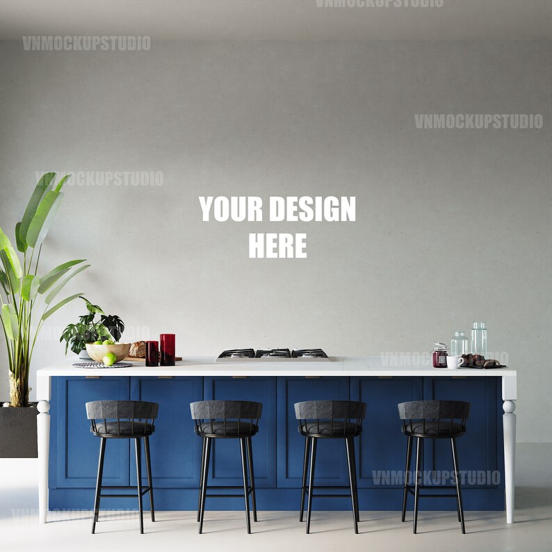 Download Kitchen Mockup Kitchen Wall Mockup Background Wall Mockup | Etsy