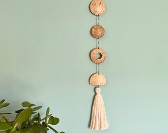 Decoración de pared Boho, colgante de pared Boho, arte de pared Boho, decoración de dormitorio Boho, decoración de vivero Boho, colgante de pared de fase lunar, decoración boho boho