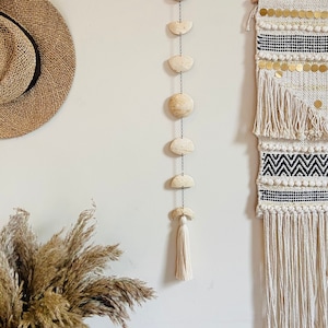 Moon phase wall hanging, Boho wall decor, Moon phases garland, Moon wall decor, Boho wall hanging, Lunar wall art, Bedroom wall art decor