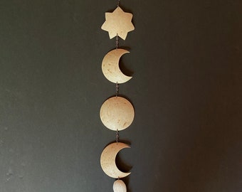 Boho wall hanging decor, Celestial wall art, Moon phase wall hanging, Moon decor, Boho wall hanging, Boho bedroom decor, Boho Nursery star