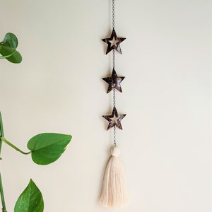Boho wall art, Star wall decor, Neutral wall hanging, Modern star wall art, Dorm wall decor for girls, Star themed nursery, Dainty wall art