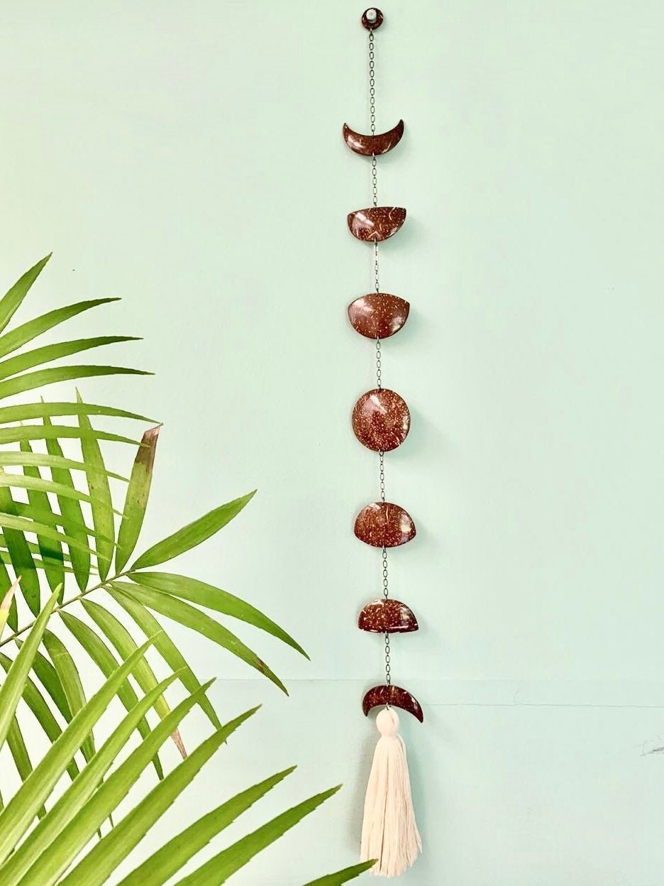 Boho Wall Decor Moon Phase Wall Hanging Moon Phase Garland Etsy