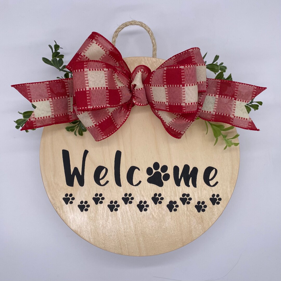 Tracks Dog Sign Front Door Sign Etsy