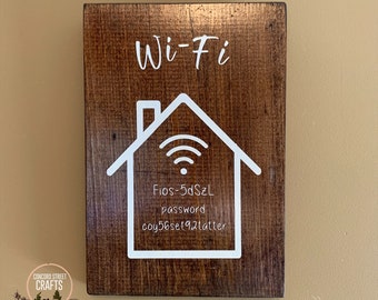 Custom WiFi Password Sign | Internet Password Sign | Guest Room WiFi Password Sign | Airbnb Guest Sign |  Personalized | Custom Sign | Wood