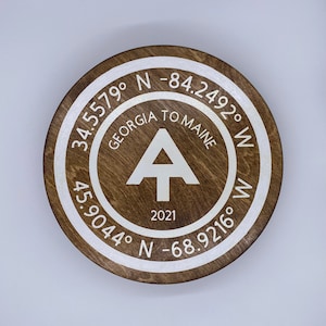 Appalachian Trail Keepsake | Thru-Hiker Gift | Georgia to Maine | Maine to Georgia | Custom Home Coordinates | Hiker Memorabilia