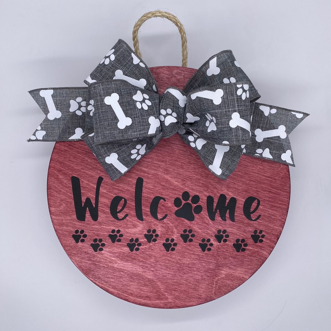 Tracks Dog Sign Front Door Sign Etsy