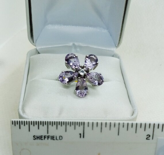 Genuine Amethyst and Spinel Ring Size 7, All Pron… - image 2