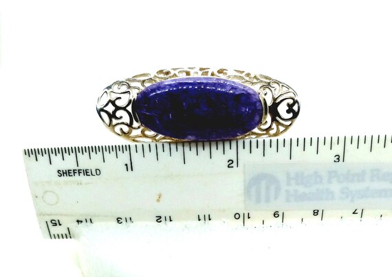 Charoite Sterling Silver Bold Statement Ring Size… - image 7