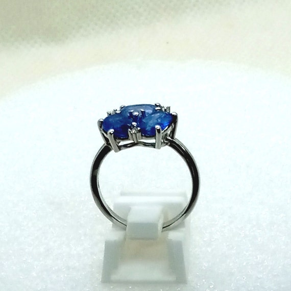BLUE TOPAZ & DIAMOND Cluster Size 8 Sterling Silv… - image 4