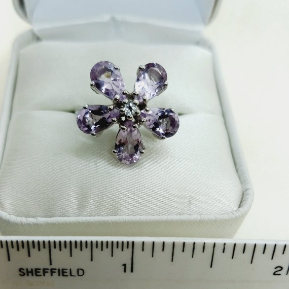 Genuine Amethyst and Spinel Ring Size 7, All Pron… - image 4
