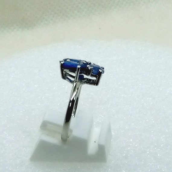 BLUE TOPAZ & DIAMOND Cluster Size 8 Sterling Silv… - image 5
