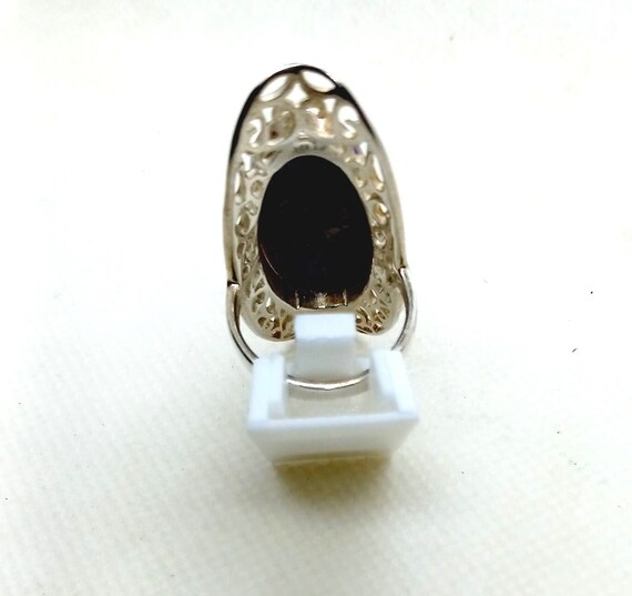 Charoite Sterling Silver Bold Statement Ring Size… - image 5