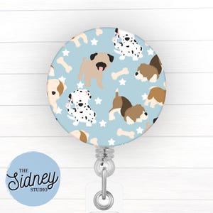 Puppy Dogs Badge Reel – Cute & Funny Retractable ID Holder for Teachers, Nurses, and Office Workers – Dog Lover, Nurse Work Accessory